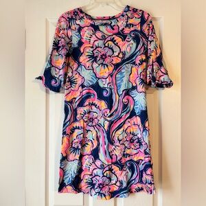 Lilly Pulitzer Floral Mini Dress - Pink, Blue, Yellow